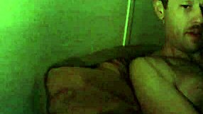 Athletic bodybuilder spits during double cock action