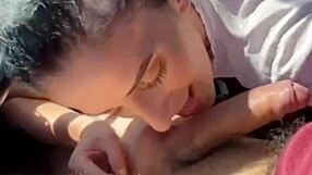 Gabriella receives cum after sucking Speedy's cock and balls