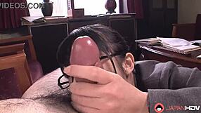 Japanese Office Lady Nana Kunimi Sucks Big Cock Intensely in Office Uncensored