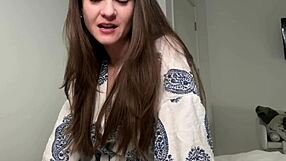 stepson caught his stepmother with milky boobs in her bedroom, close up huge natural tits dirty talk