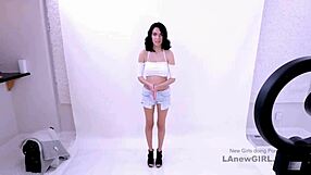 Shy Brunette's Emotional Audition Fuck