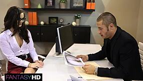 hot secretary lily carter rides her boss's big cock