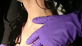 gypsy queen bound and choked in rough domination trouble - oh no, she's gagging hard!