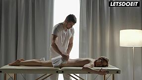 Blonde Babe Nesty's Wet Pussy Teased By Masseur's Fingers