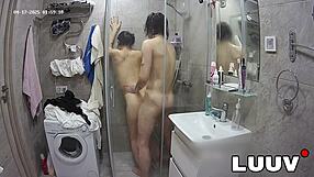 feeling so connected as luuv tattooed alice joins her boyfriend in the shower with webcam on.