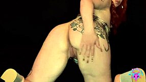Spice Bratz - Slutty Big Booty Tattooed Redhead Milf Twerking In High Heels Ass Spreading & Sucking Huge Cock