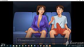 Feeling So Hot with Summertime Saga Couch Sex Involving Debbie and Cum