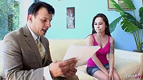 Cute half asian girl seduces step-dad to fuck with big dick