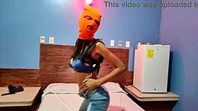 Wow, My Brunette Stepsister Wants to Celebrate Halloween in Hotel Bed, Shakes Sexy Hips, and Gets Naked!