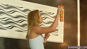 Toy Fucked Bukkake Blonde