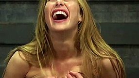 gagged blonde gets brutal throat fucking session