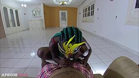 Busty Ebony Beauty Bounces Big Tits While Riding Cock