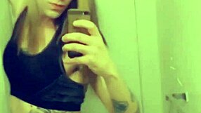 Is the hot tranny teasing her clitty in panties, horny and sexy with small cock?