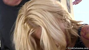 Banging that busty skinny blonde slave in bondage?