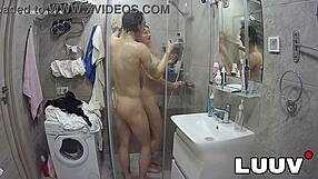 feeling so connected as luuv tattooed alice joins her boyfriend in the shower with webcam on.