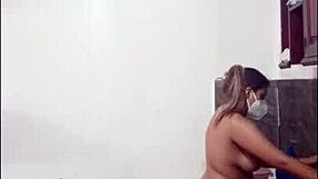 Cute Woman Cooks Naked With Huge Toys