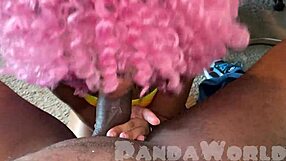 Why is the ebony slut taking BBC deep in her asshole?