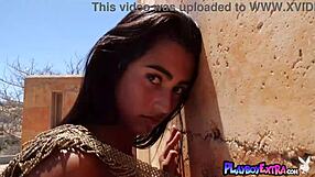 petite latina teen poses naked outdoors for playboy