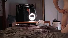 Asian Amateur Gives Handjob In Stockings Leading To Cum