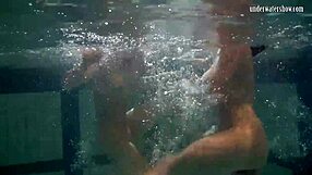 bouncing tits lesbians katka barbara underwater in the pool