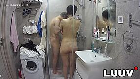 feeling so connected as luuv tattooed alice joins her boyfriend in the shower with webcam on.