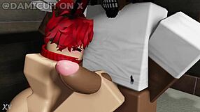 femboy with fat ass sucks me then grinds against my cock in black lingerie