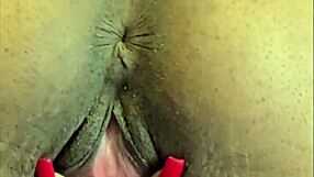 Hot Ebony Slut Fingers Her Pierced Pussy!