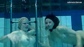 bouncing tits lesbians katka barbara underwater in the pool