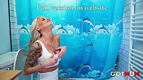 Blonde Milf Gets Fucked Hard In Shower! Choking And Gagging On Cock!