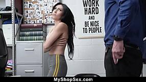 Judy jolie gets caught shoplifting and now she has to obey the guards demands - myshopsex