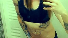 Is the hot tranny teasing her clitty in panties, horny and sexy with small cock?