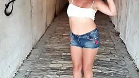 Fat Young Tease Gives Public Handjob