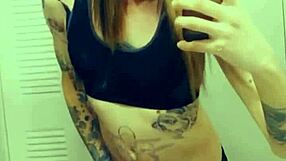 Is the hot tranny teasing her clitty in panties, horny and sexy with small cock?