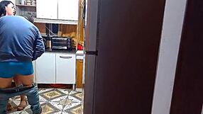 Wife and Lover Engage in Taboo Roleplay with Handcuffs in Sinful Kitchen