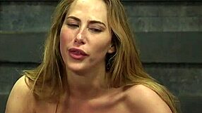 gagged blonde gets brutal throat fucking session