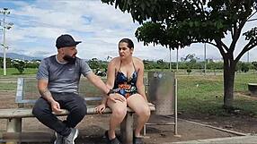 I made a deal with my stepsister to suck my big cock in the woods behind the Cúcuta mall
