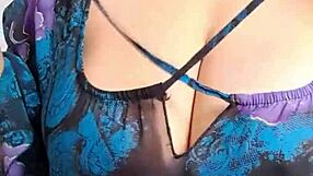 Shorts Reveal Big Pussy Lips On Mature Milf With Big Natural Tits