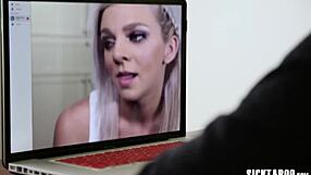 Perverted Teen 18+ with Big Tits Sucks Guy's Big Hard Cock in Taboo Scene