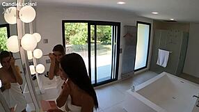 Alba Lala joins a hot threesome with deepthroat blowjob and doggystyle fucking. Skinny teen takes big cock in tight pussy.