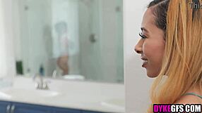 Ebony Girl Cheats On Boyfriend! With His Lesbian Stepsister In Kissing And Pussy Licking Action!