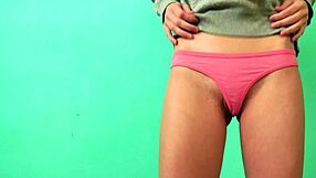 B Trying On Panties And Fingering Her Tight Pussy