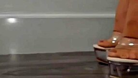 Cute Little Cocktease In Heels And Pantyhose Shows Small Cock