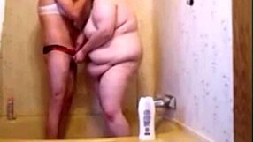 Sissy fucks wife in shower making her deepthroat then anal fuck with creampie