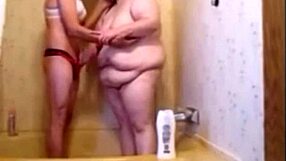 Sissy fucks wife in shower making her deepthroat then anal fuck with creampie