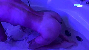 Bikini babe masturbates in bathroom with wet pussy