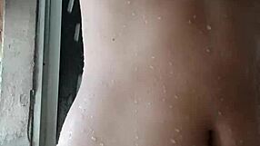 Watch this innocent latina bathe under spy camera?