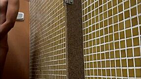 Shower Spy In Lockerroom Watches Brazilian With Big Black Cock Bathing