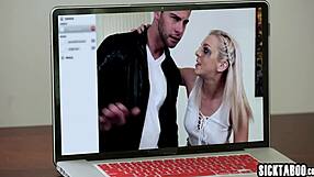 Perverted Teen 18+ with Big Tits Sucks Guy's Big Hard Cock in Taboo Scene