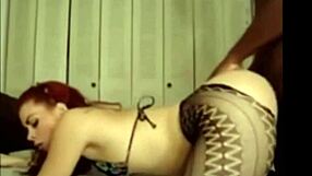 Filthy white slut takes huge black cock up her ass!