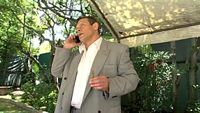 Blonde milf nora skyy spreads her shaved pussy in lingerie for arnold's deep doggystyle fucking on the bed